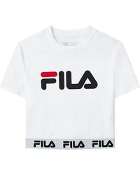 Fila - (Wmns) Logo Print Short Sports Short Sleeve - Lyst