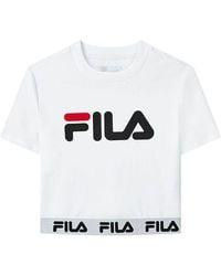 Fila - (Wmns) Logo Print Short Sports Short Sleeve - Lyst