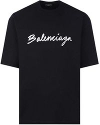 Balenciaga - Script Logo T-Shirt - Lyst