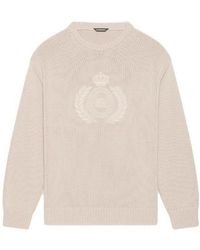 Balenciaga - Bb Laurel Crown Logo Crewneck Knitted Sweater - Lyst