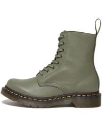 Dr. Martens - (Wmns) 1460 Pascal Virginia Leather Boots 'Khaki' - Lyst