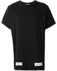Off-White c/o Virgil Abloh - Ss21 Cotton Stripe Printing Pattern Round Neck Short Sleeve - Lyst
