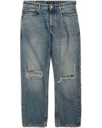 Balenciaga - Distressed Straight-Leg Jeans - Lyst