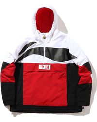 Li-ning - Large Logo Printing Colorblock Stay Warm Half Zipper Hooded Padded Jacket - Lyst