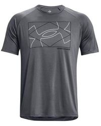 Under Armour - Velocity Logo Print Round Neck Training T-Shirt - Lyst