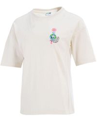 PUMA - Downtown Graphic Printing Casual Sports Round Neck Short Sleeve Creamy White - Lyst