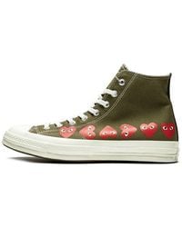 Converse - X Comme Des Garcons Play Chuck 70 Hi Multi Heart 'Khaki' - Lyst