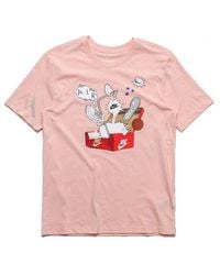 Nike - As M Sportswear Nsw Tee Shoe Printing Short Sleeve Coral - Lyst