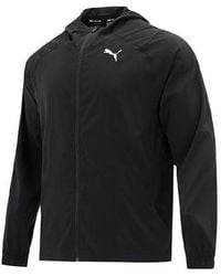 PUMA - Logo Printing Hooded Solid Color Jacket - Lyst