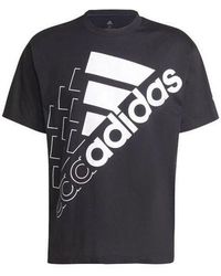 adidas - Sports Stylish Round Neck Printing Logo Short Sleeve Couple Style - Lyst