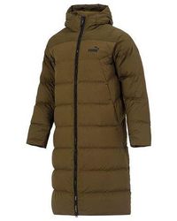 PUMA - Hooded Down Coat Jacket - Lyst
