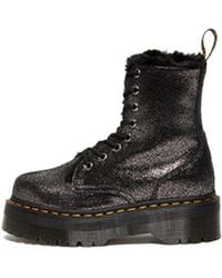 Dr. Martens - (Wmns) Jadon Faux Fur-Lined Metallic Leather Platform Boots - Lyst