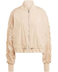 adidas - Oversize Ruched Sleeve Bomber Jacket - Lyst
