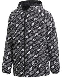 adidas - Originals Monogram Jkt Full Print Logo Reversible Stay Warm Hooded Down Jacket - Lyst