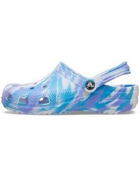 Crocs™ - Classic Clog Marble Beach Sports Blue Sandals - Lyst