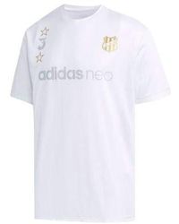 adidas - Neo Logo Printing Sports Round Neck Short Sleeve T-Shirt - Lyst