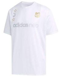 adidas - Neo Logo Printing Sports Round Neck Short Sleeve T-shirt - Lyst