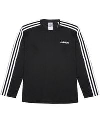 adidas - D2M 3S Ls Tee Round-Neck Long-Sleeve Tee - Lyst