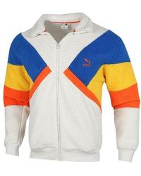 PUMA - Retro Block Sherpa Stand Collar Colorblock Lamb's Wool Casual Jacket - Lyst