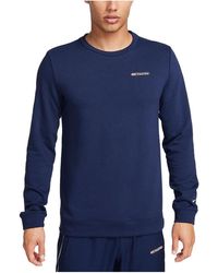 Nike - Dri-Fit Track Club Fleece Long-Sleeve Crew Neck Running Sweatshirt 'Midnight' - Lyst
