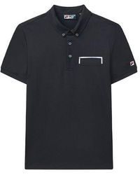 Fila - Casual Sports Breathable Short Sleeve Polo Shirt Navy - Lyst