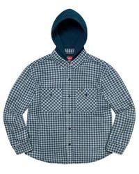 Supreme - Houndstooth Flannel Hooded Shirt - Lyst