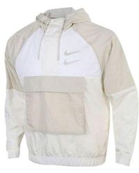 Nike - Sportswear Swoosh Half Zipper Big Pocket Woven Hooded Logo Jacket - Lyst