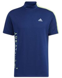 adidas - Printing Alphabet Logo Splicing Stand Collar Short Sleeve - Lyst