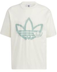 adidas - Originals Round Neck Dropped Shoulder Sleeves Large Logo Printing Short Sleeve T-Shirt - Lyst