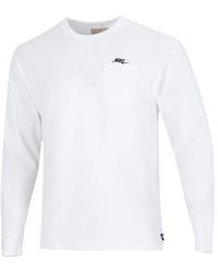 Nike - Solid Color Alphabet Logo Athleisure Casual Sports Round Neck Long Sleeves Autumn T-Shirt - Lyst