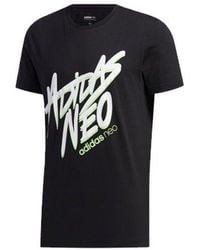 adidas - Neo M Faves Tee Alphabet Printing Sports Short Sleeve - Lyst