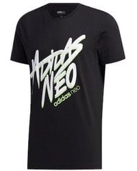 adidas - Neo M Faves Tee Alphabet Printing Sports Short Sleeve - Lyst