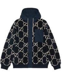 Gucci - Gg Fuzzy Fabric Jacquard Jacket 'Dark' - Lyst