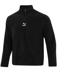 PUMA - Classics Polar Fleece Hz Crew Casual Sports Fleece Lined Stand Collar Knit - Lyst