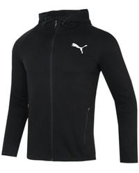 PUMA - Running Sports Training Knit Hooded Logo Jacket - Lyst