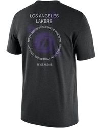 Nike - X Nba Crossover Los Angeles Lakers Courtside Pattern Printing Round Neck Short Sleeve Black - Lyst