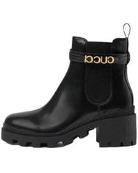 Gucci - (Wmns) Mid-Heel Boot With Logo Leather' - Lyst