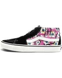 Vans - Sk8-Mid Retro High Top Casual Skate Shoes Flowers Graffiti - Lyst