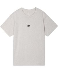 Nike - Solid Color Embroidered Small Label Round Neck Casual Loose Short Sleeve Light Bone T-Shirt - Lyst