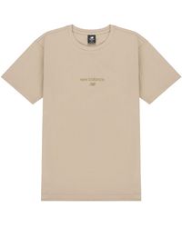 New Balance - Logo Embroidered Knit Sports Round Neck Short Sleeve Light T-Shirt - Lyst