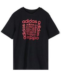 adidas - Hyprrl Dmsn T Letter Logo Sports Breathable Short-Sleeve Tee - Lyst