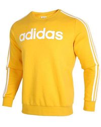 adidas - E 3S Crew Fl Logo Printing Fleece Stay Warm Casual Sports Pullover Round Neck - Lyst