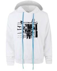 Off-White c/o Virgil Abloh - Printed Logo Arrow Hooded Long Sleeves - Lyst
