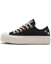 Converse - (Wmns) Chuck Taylor All Star Lift Platform Low 'Floral Embroidery' - Lyst