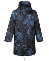 Nike - Nsw Parka Aop Woven Printing Mid-length Hooded Jacket Blue Black - Lyst