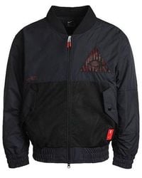 Nike - Kyrie Basketball Sports Mesh Patchwork Print Pattern Woven Baseball Padded Jacket - Lyst