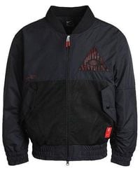 Nike - Kyrie Basketball Sports Mesh Patchwork Print Pattern Woven Baseball Padded Jacket - Lyst