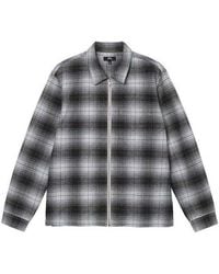 Stussy - Paul Shadow Plaid Zip Shirt - Lyst