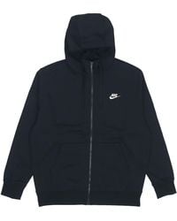 Nike - Sportswear Club Fleece Embroidered Logo Solid Color Hooded Zipper - Lyst
