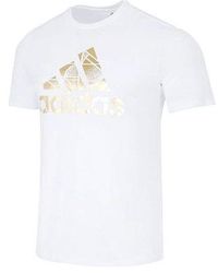 adidas - Large Logo Printing Casual Round Neck Short Sleeve - Lyst